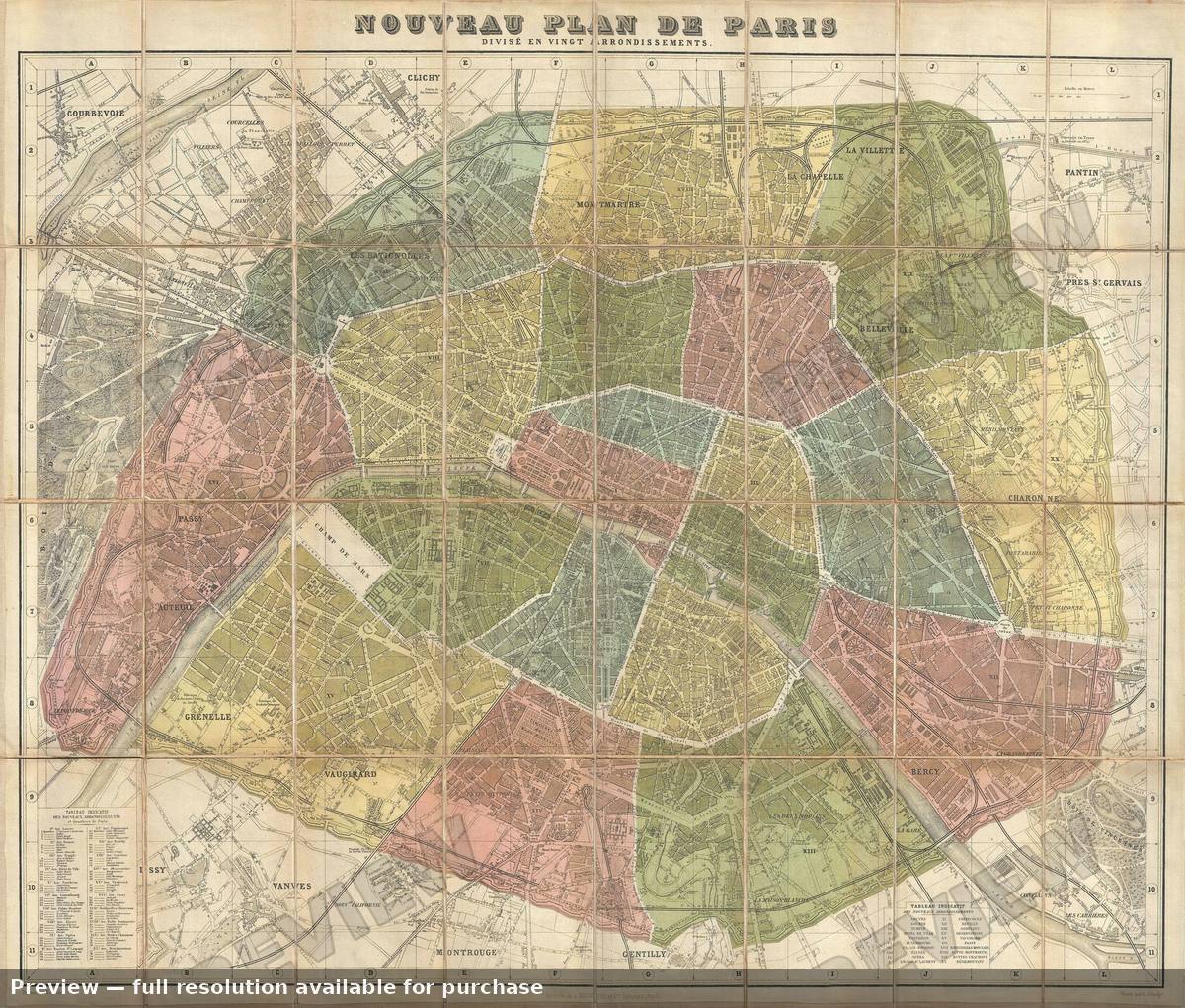 Antique map: Nouveau Plan Paris, 1878, 1878