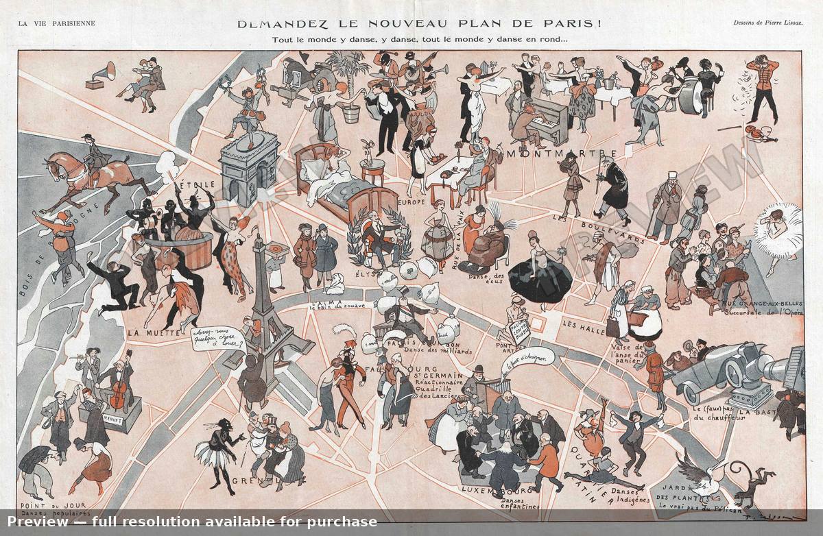 Antique map: Nouveau Plan Paris, 1920, 1920