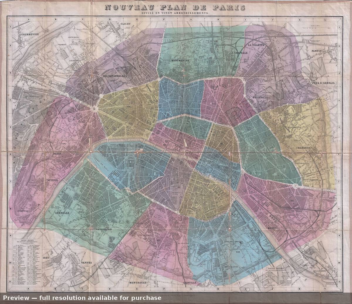 Antique map: Nouveau Plan Paris, 1899