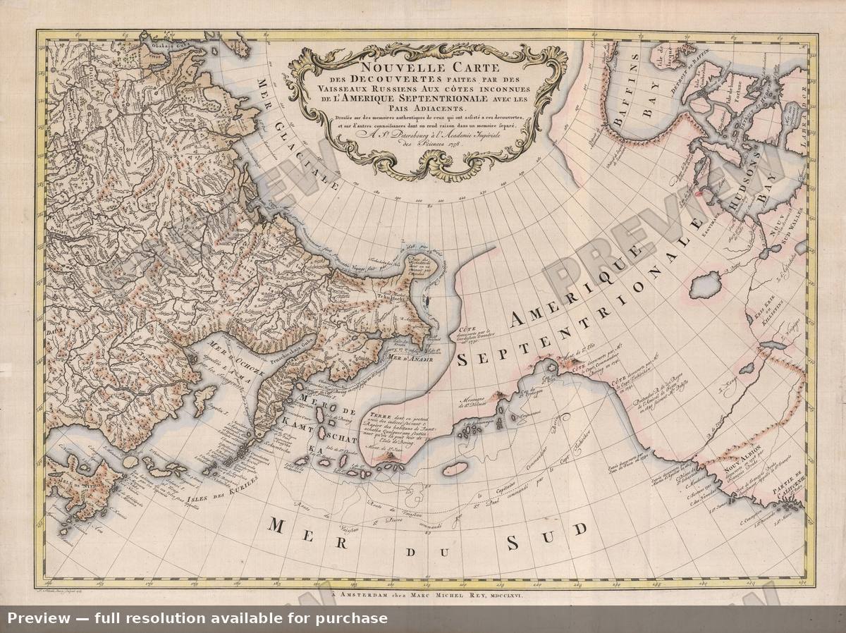Antique map: Nouvelle Carte Decouvertes, 1766, 1766