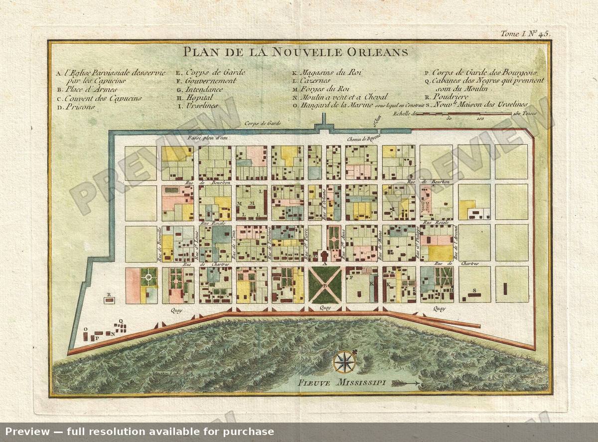 Antique map: Nouvelle Orleans 2, 1764, 1764