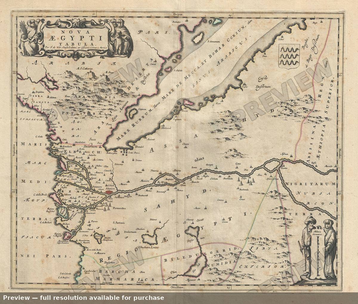 Antique map: Nova Aegypti, 1721