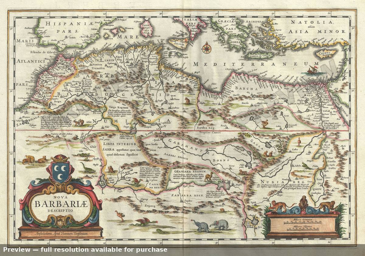 Antique map: Nova Barbariae, 1640