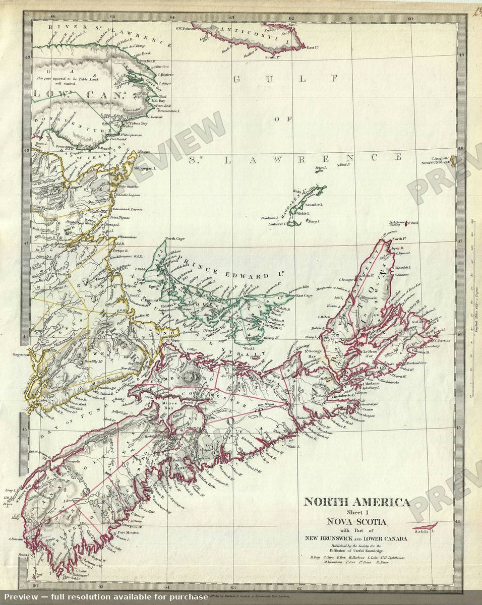 Antique map: Nova Scotia, 1832, 1832