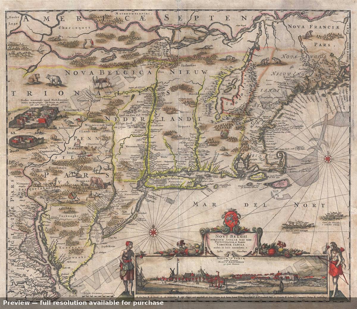 Antique map: Novi Belgii, 1684, 1684