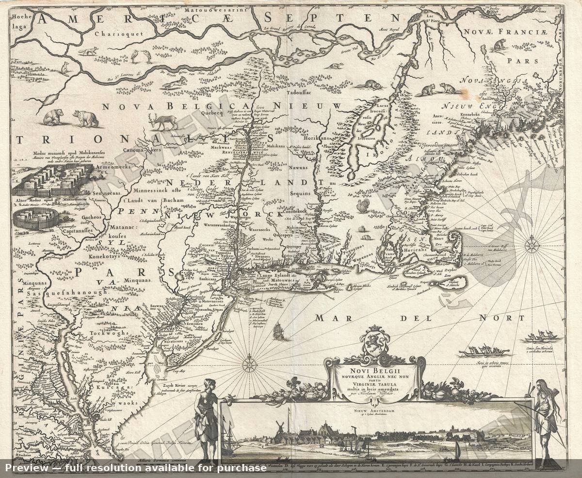 Antique map: Novi Belgii, 1684, 1684