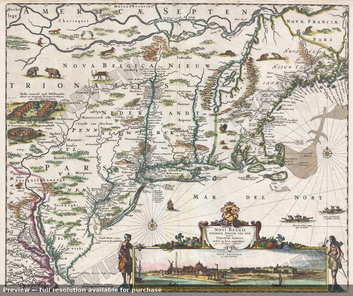 Antique map: Novi Belgii 2, 1684