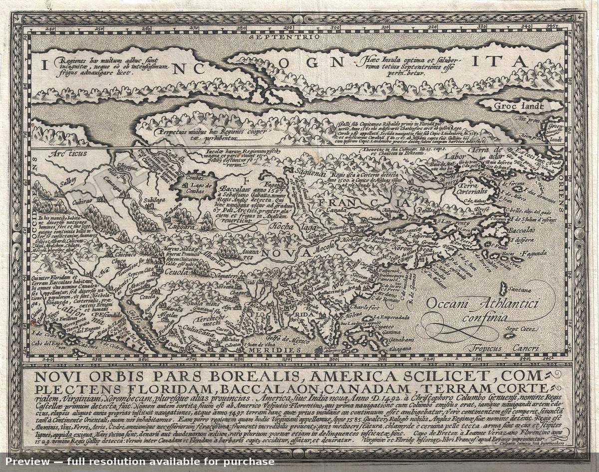 Antique map: Novi Orbis America, 1600, 1600
