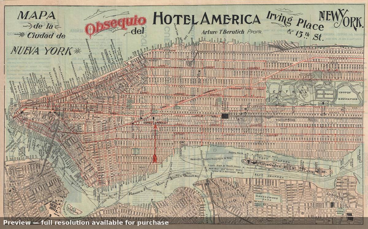 Antique map: Nueve York, 1896, 1896