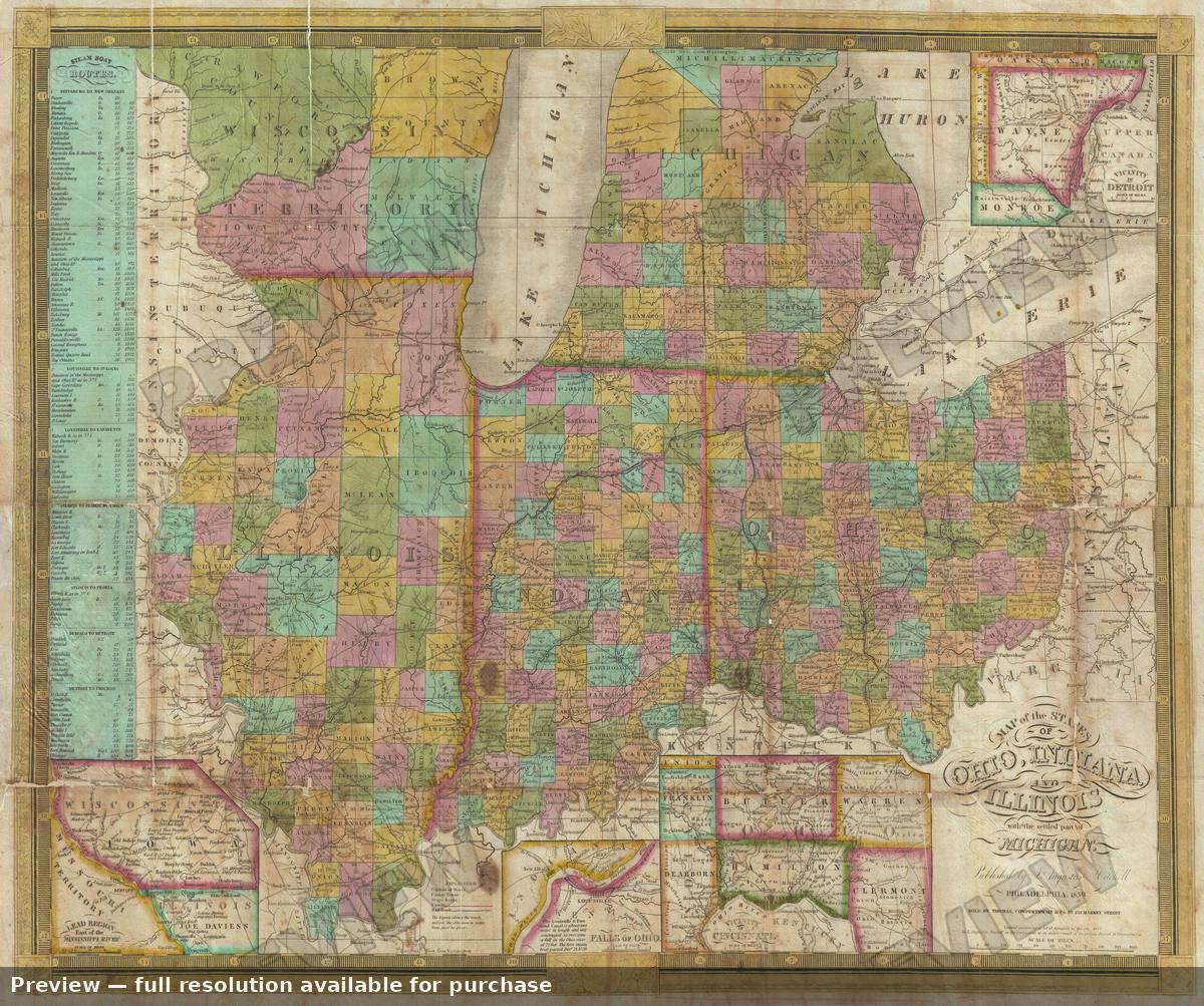 Antique map: OHINILMI, 1839, 1839