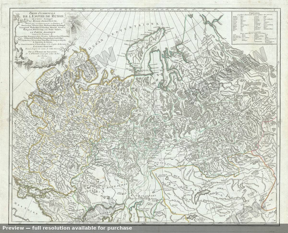 Antique map: Occidentale Empire Russie, 1757, 1757
