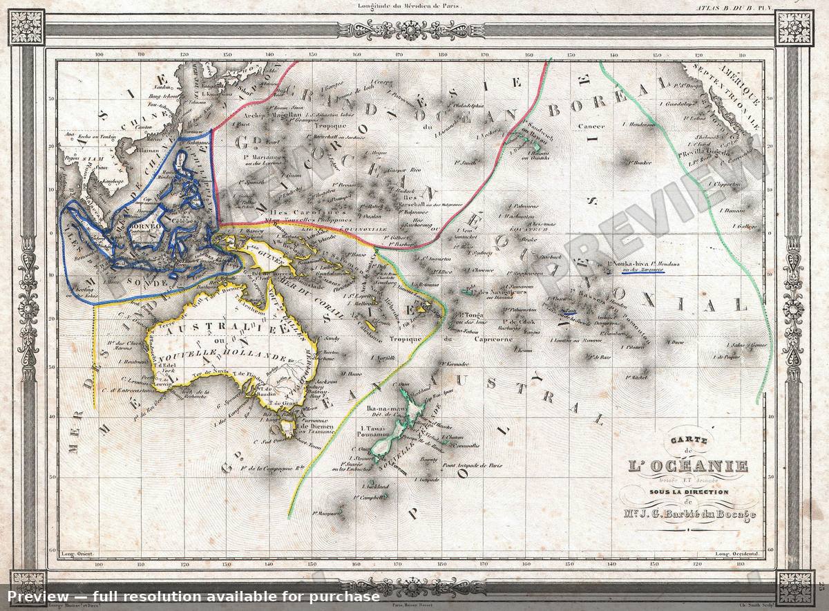 Antique map: Oceanie, 1852