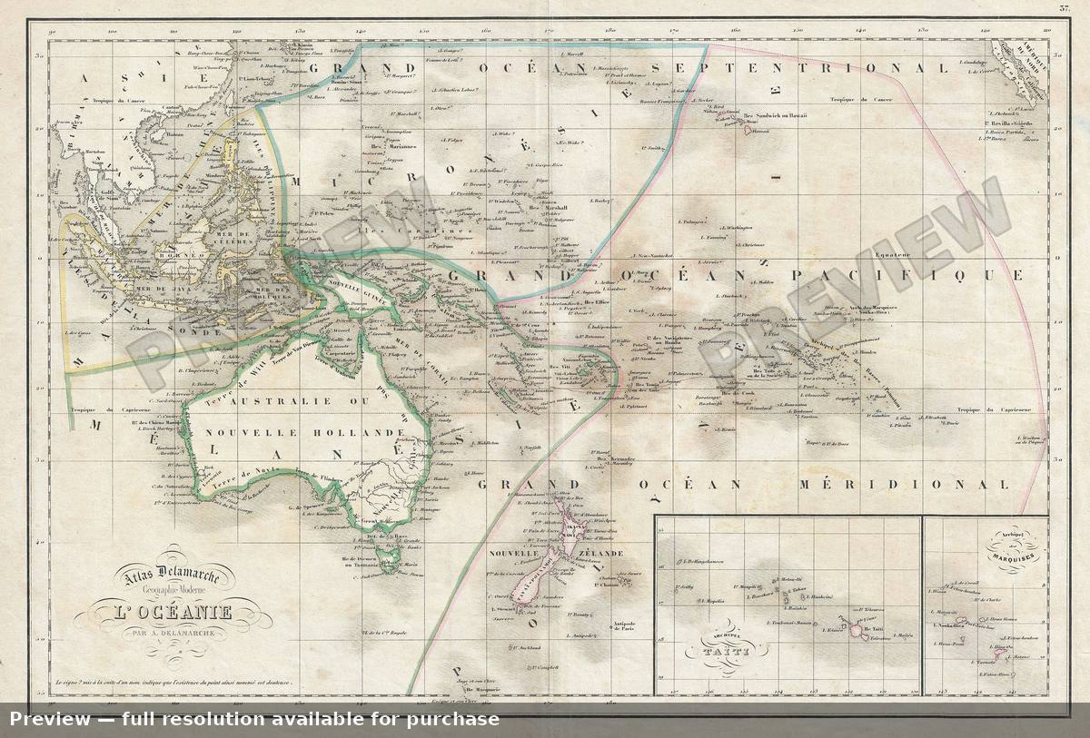 Antique map: Oceanie, 1850, 1850