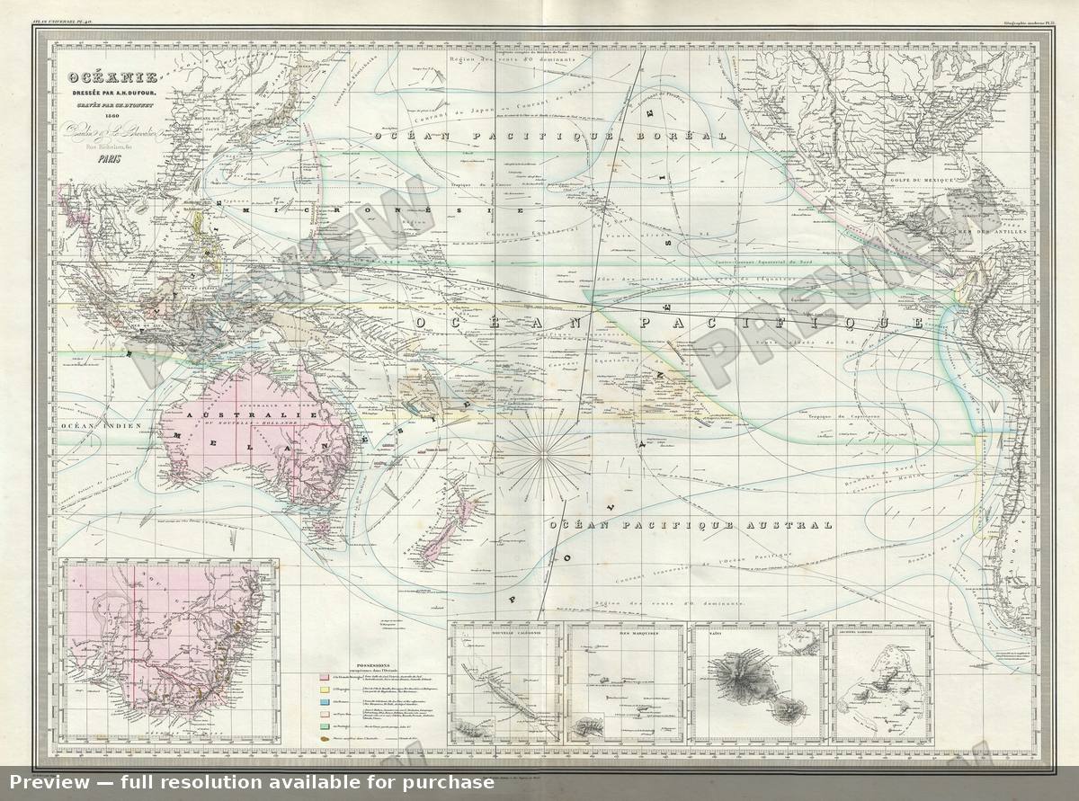 Antique map: Oceanie, 1860