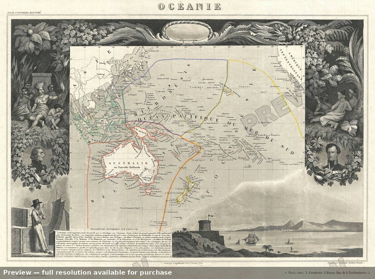 Antique map: Oceanie, 1852