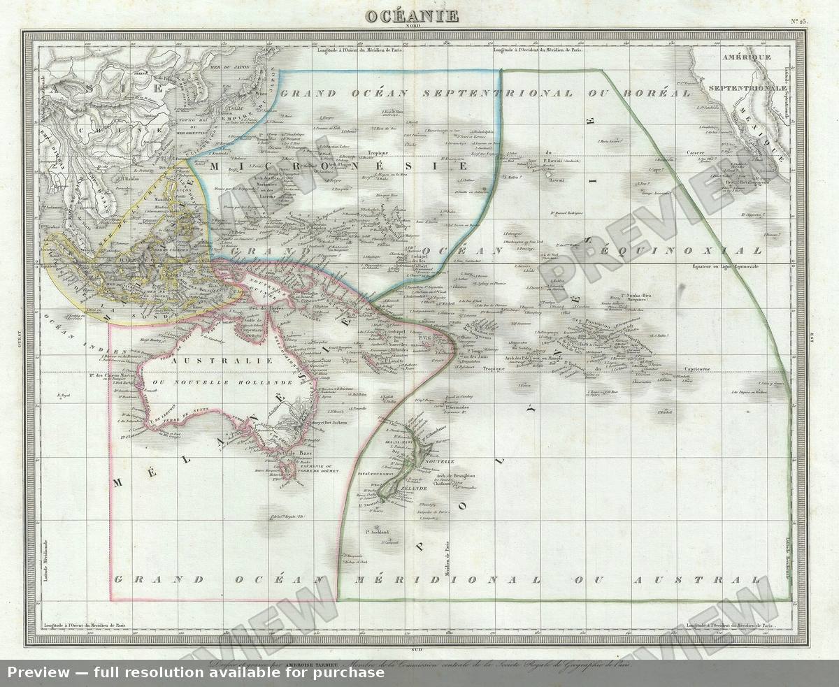 Antique map: Oceanie, 1874