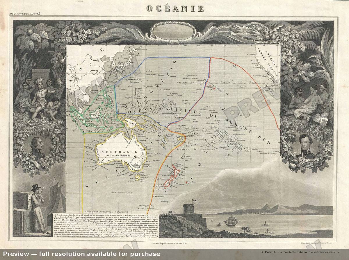 Antique map: Oceanie 2, 1852