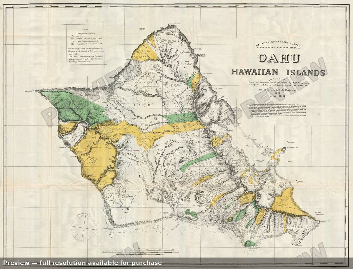 Antique map: Ohau Hawaii 2, 1902