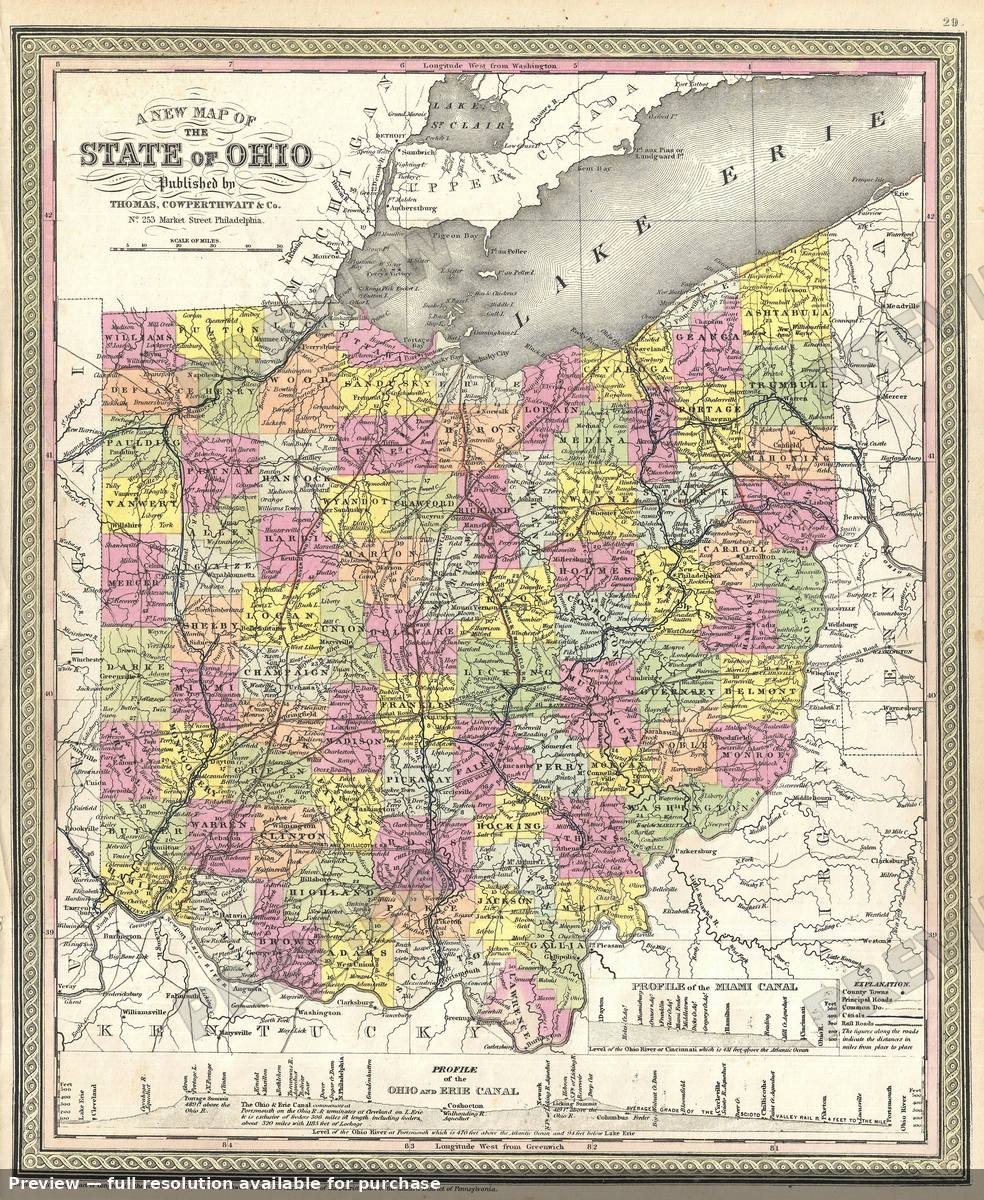 Antique map: Ohio, 1854, 1854