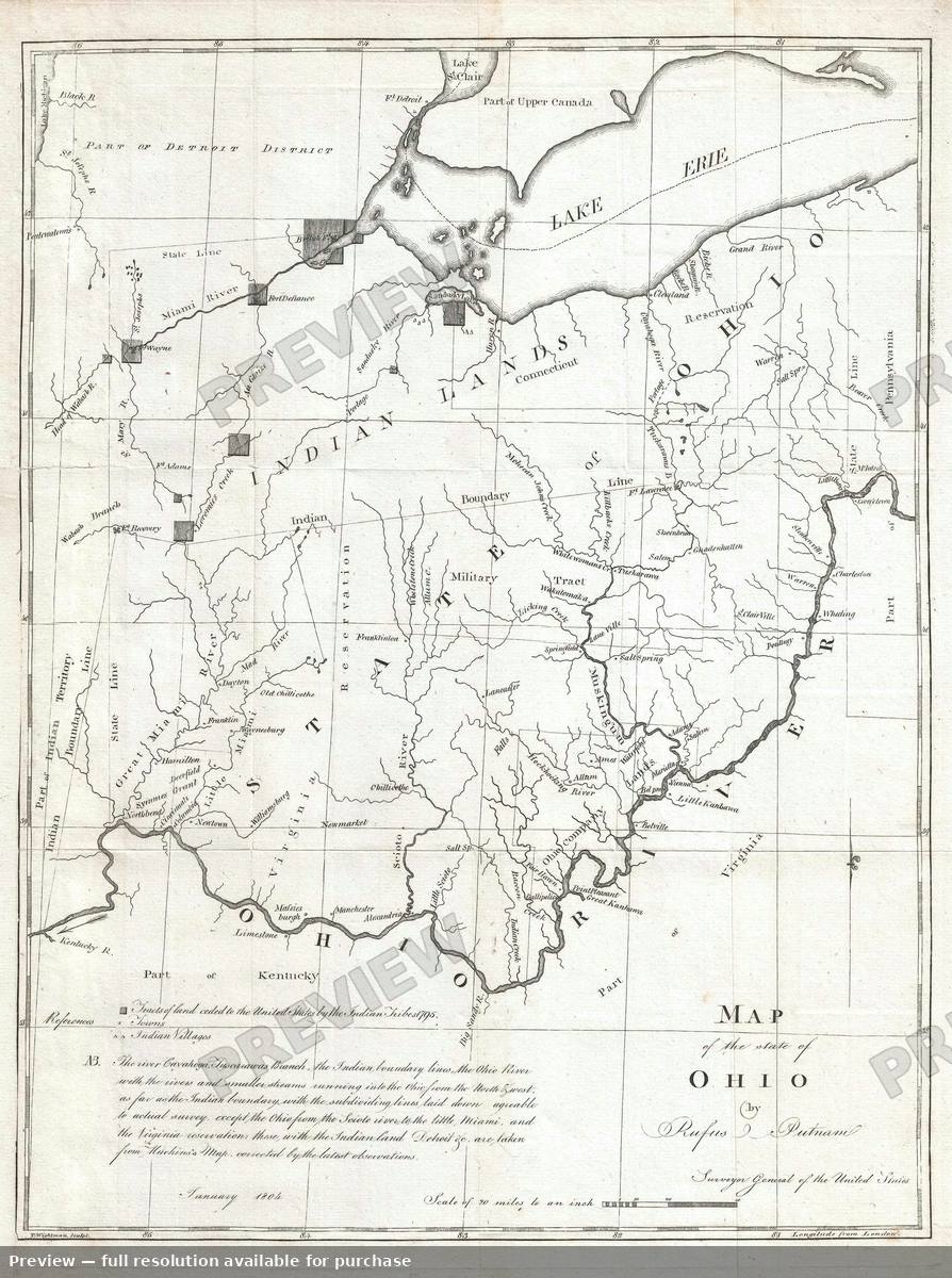 Antique map: Ohio, 1804, 1804