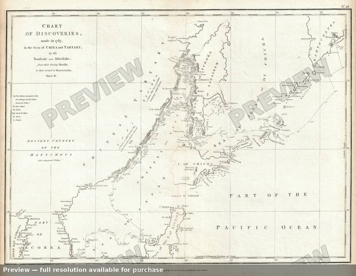 Antique map: Okhotsk Japan, 1798, 1798