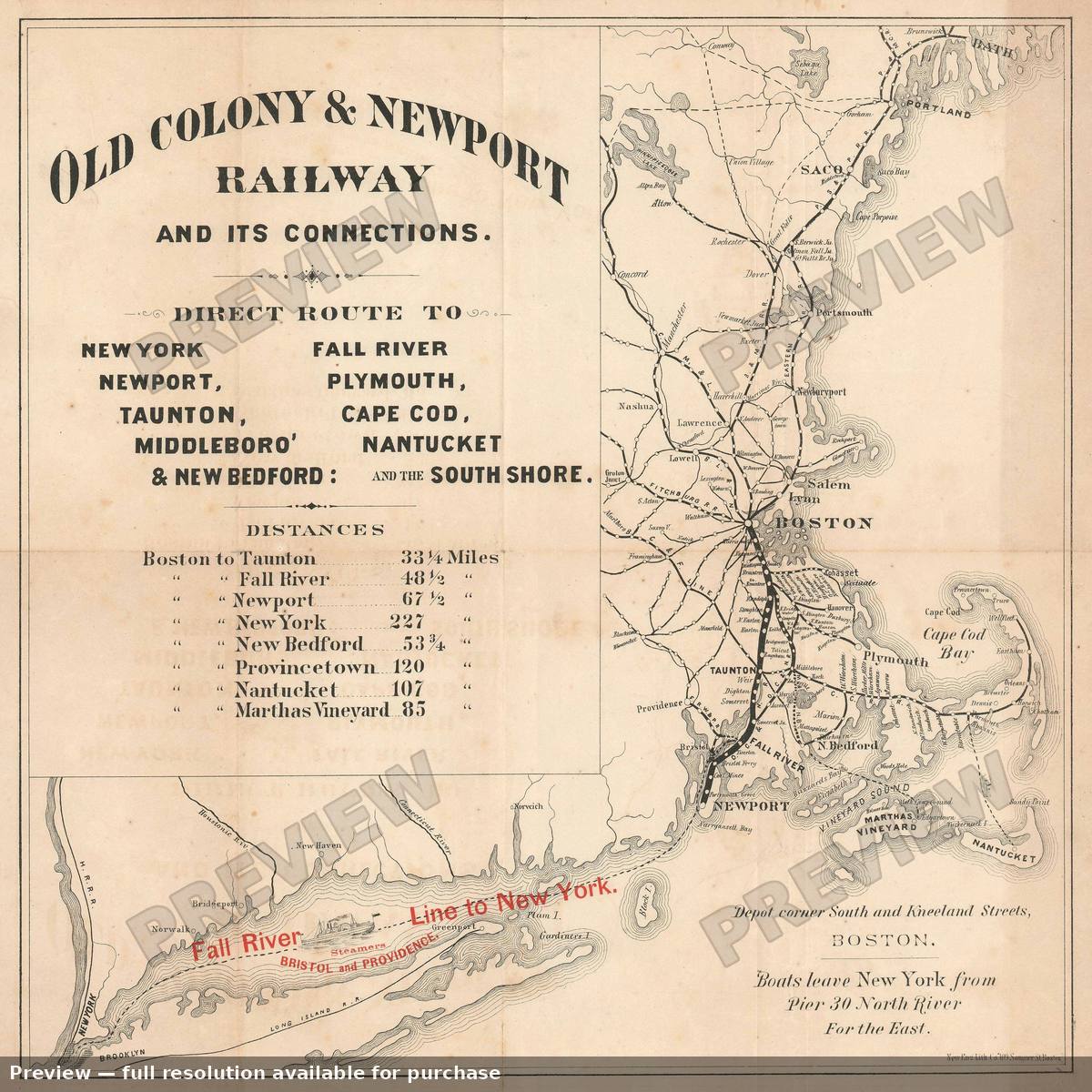 Antique map: Old Colony Newport, 1867, 1867