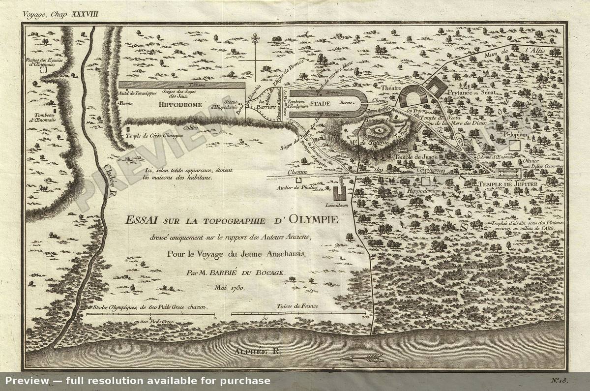 Antique map: Olympia, 1791