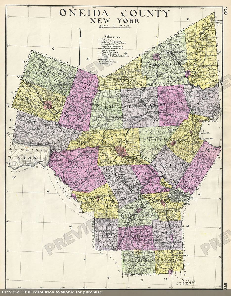 Antique map: Oneida County NY, 1912, 1912