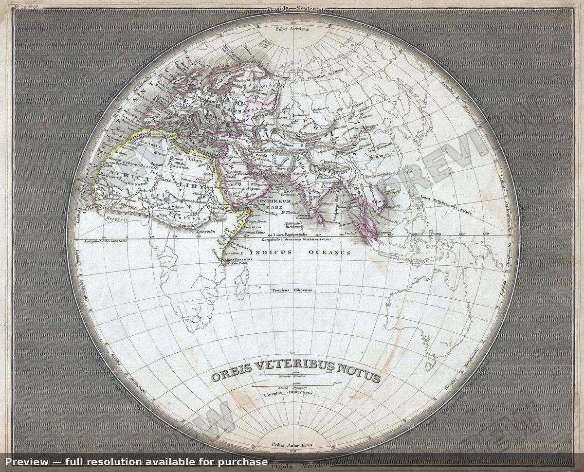 Antique map: Orbis Veteribus Notus, 1852
