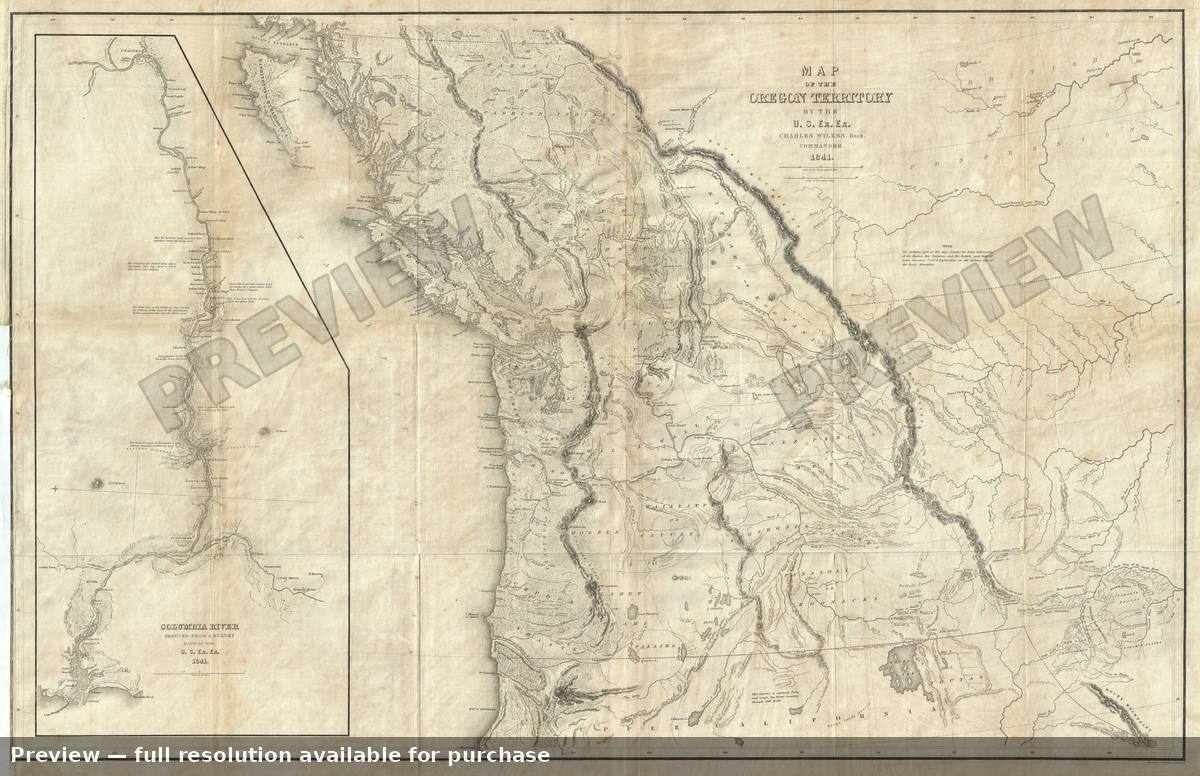 Antique map: Oregon Territory, 1841