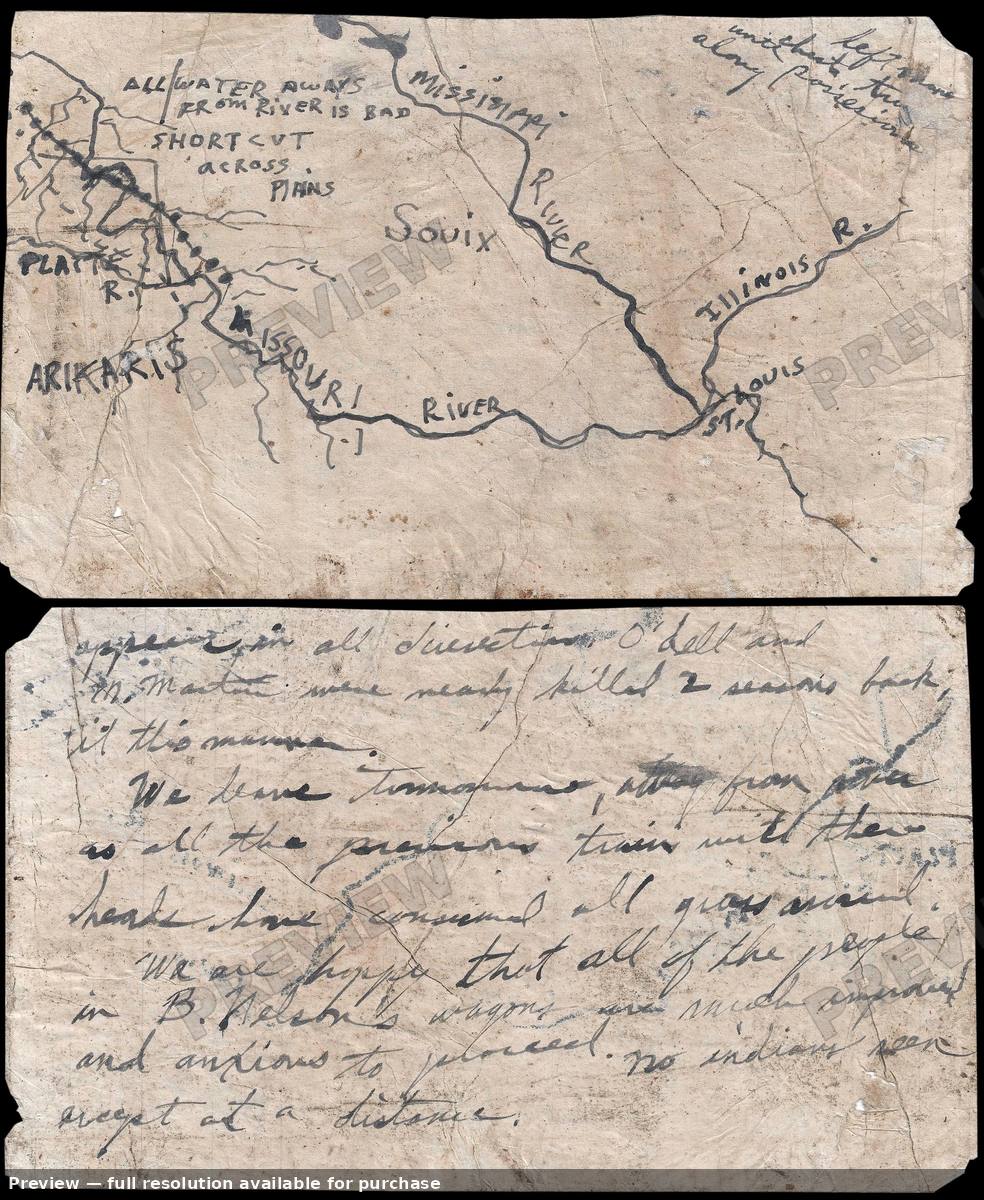 Antique map: Oregon Trail, 1851, 1851