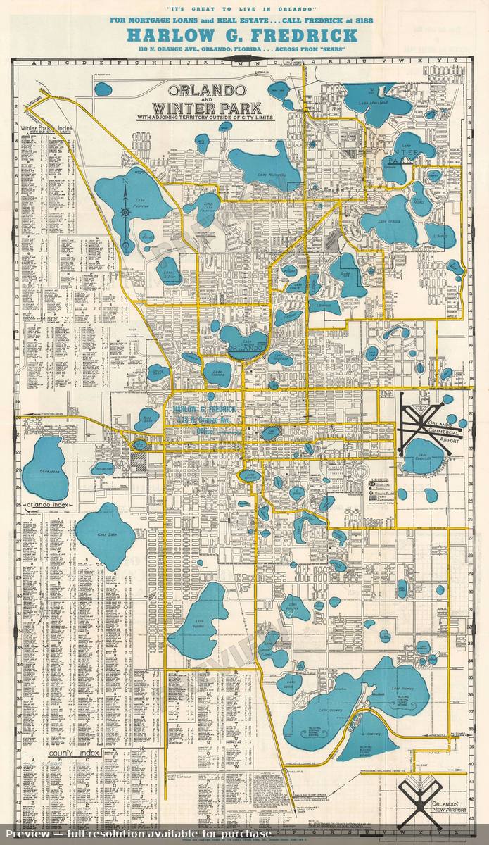 Antique map: Orlando, 1947, 1947