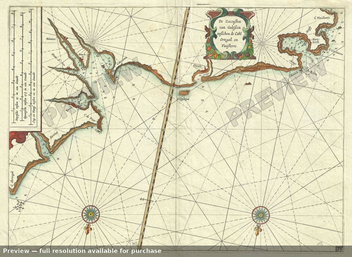 Antique map: Ortegal Finisterre, 1623