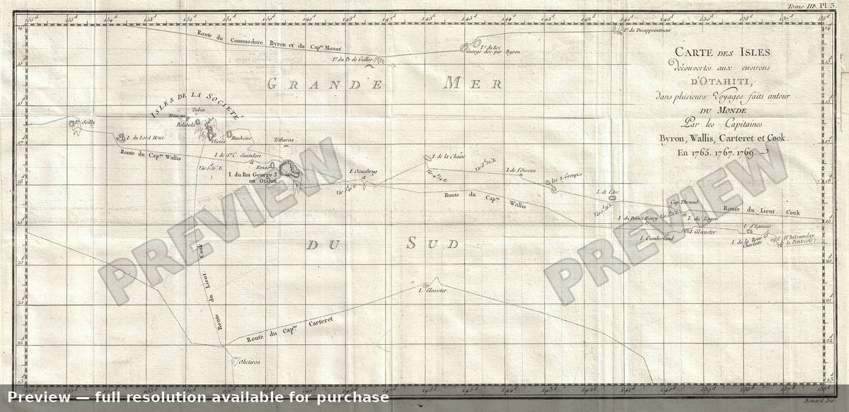 Antique map: Otahiti Decouverts, 1769, 1769