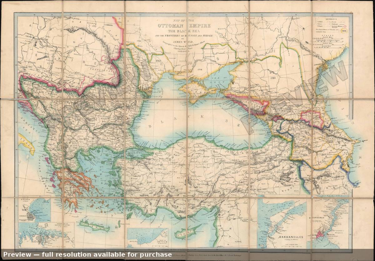 Antique map: Ottoman Empire, 1853, 1853
