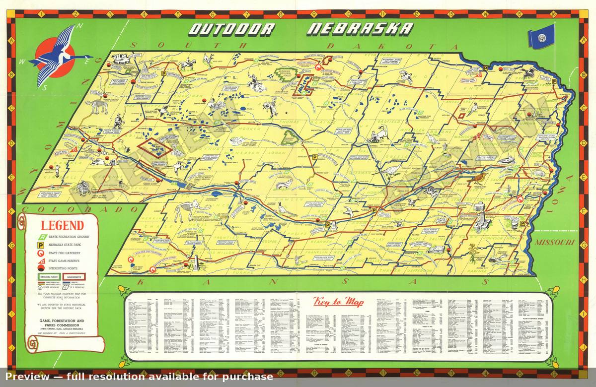 Antique map: Outdoor Nebraska, 1939, 1939