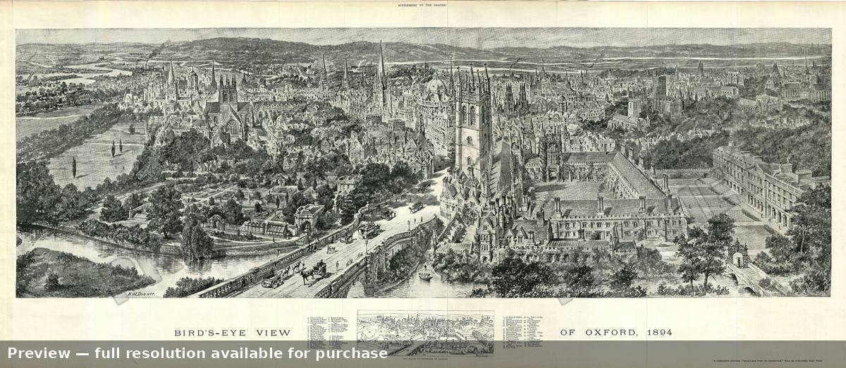 Antique map: Oxford, 1894, 1894