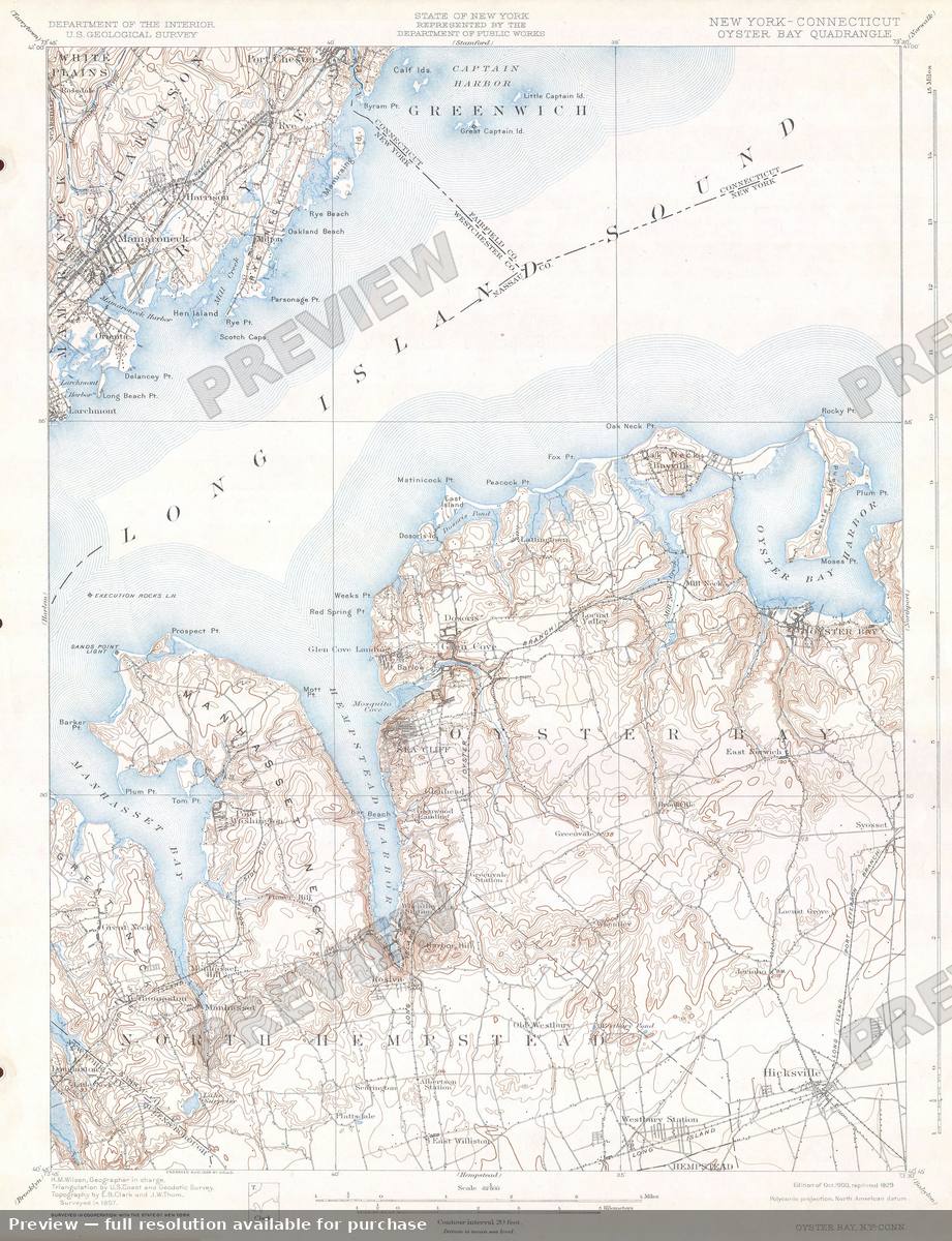 Antique map: Oyster Bay, 1925, 1925