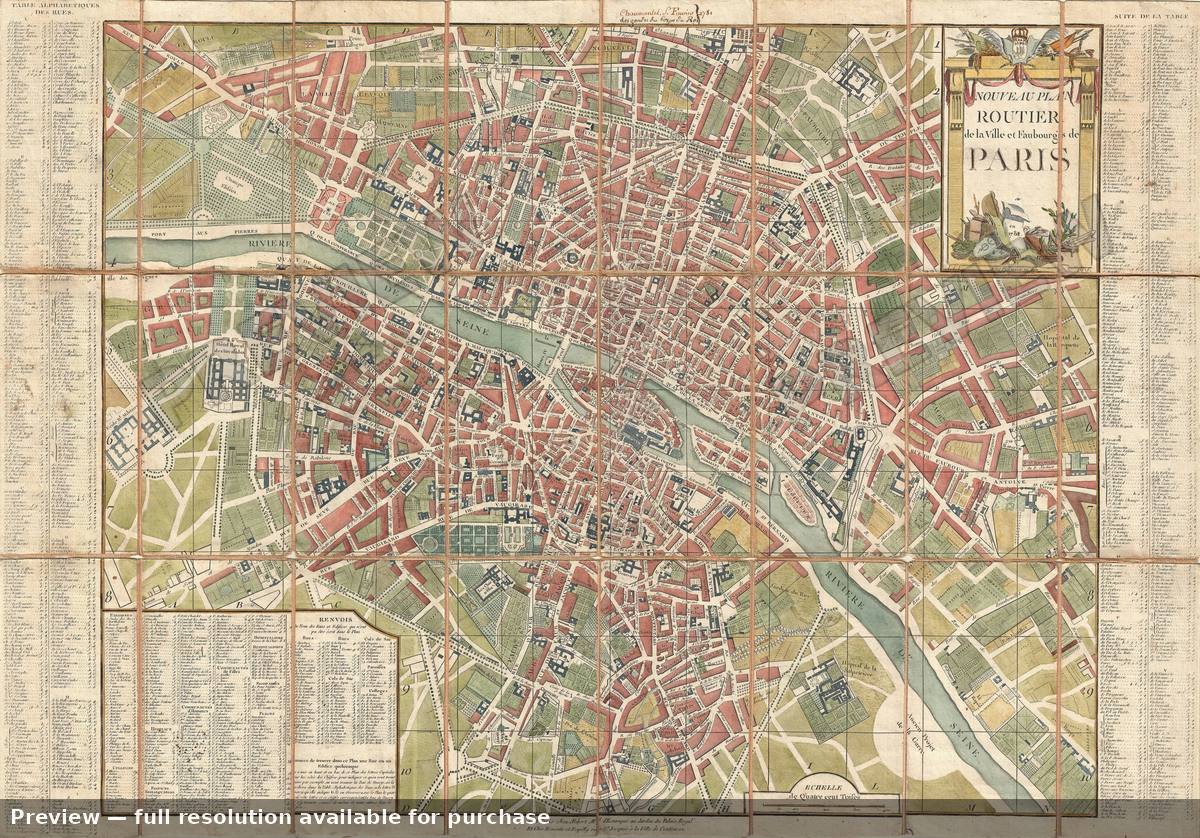 Antique map: Pairs, 1781, 1781