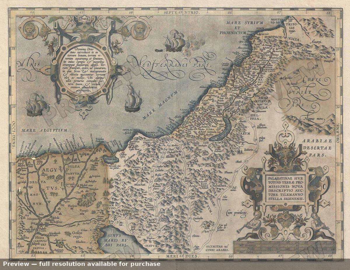 Antique map: Palestinae Sive, 1603