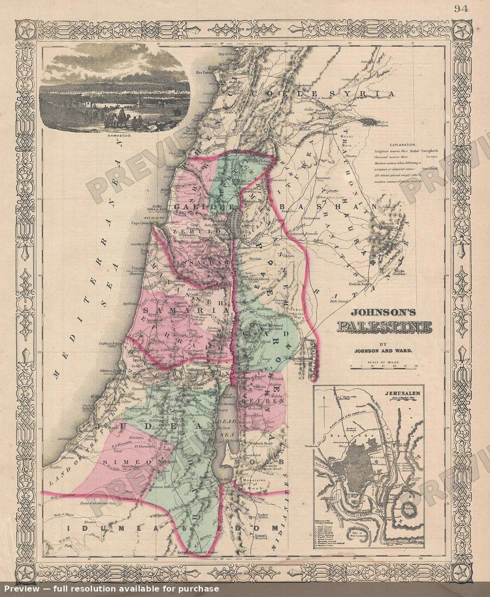Antique map: Palestine 2, 1865, 1865