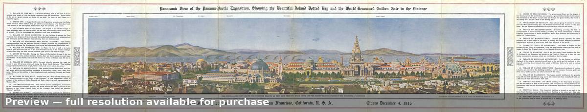 Antique map: Panama Pacific Panorama, 1915, 1915