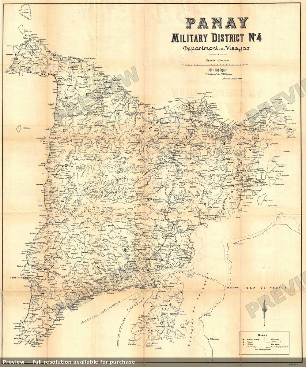 Antique map: Panay, 1900, 1900