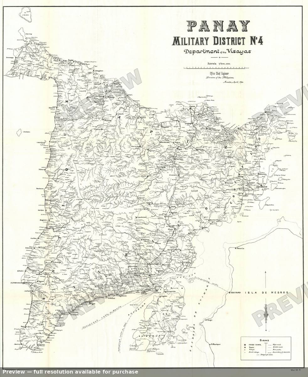 Antique map: Panay, 1900, 1900