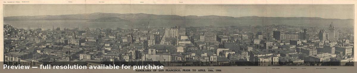 Antique map: Panorama San Francisco, 1906, 1906