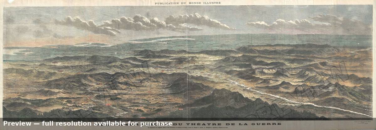 Antique map: Panoramique Theatre, 1871, 1871