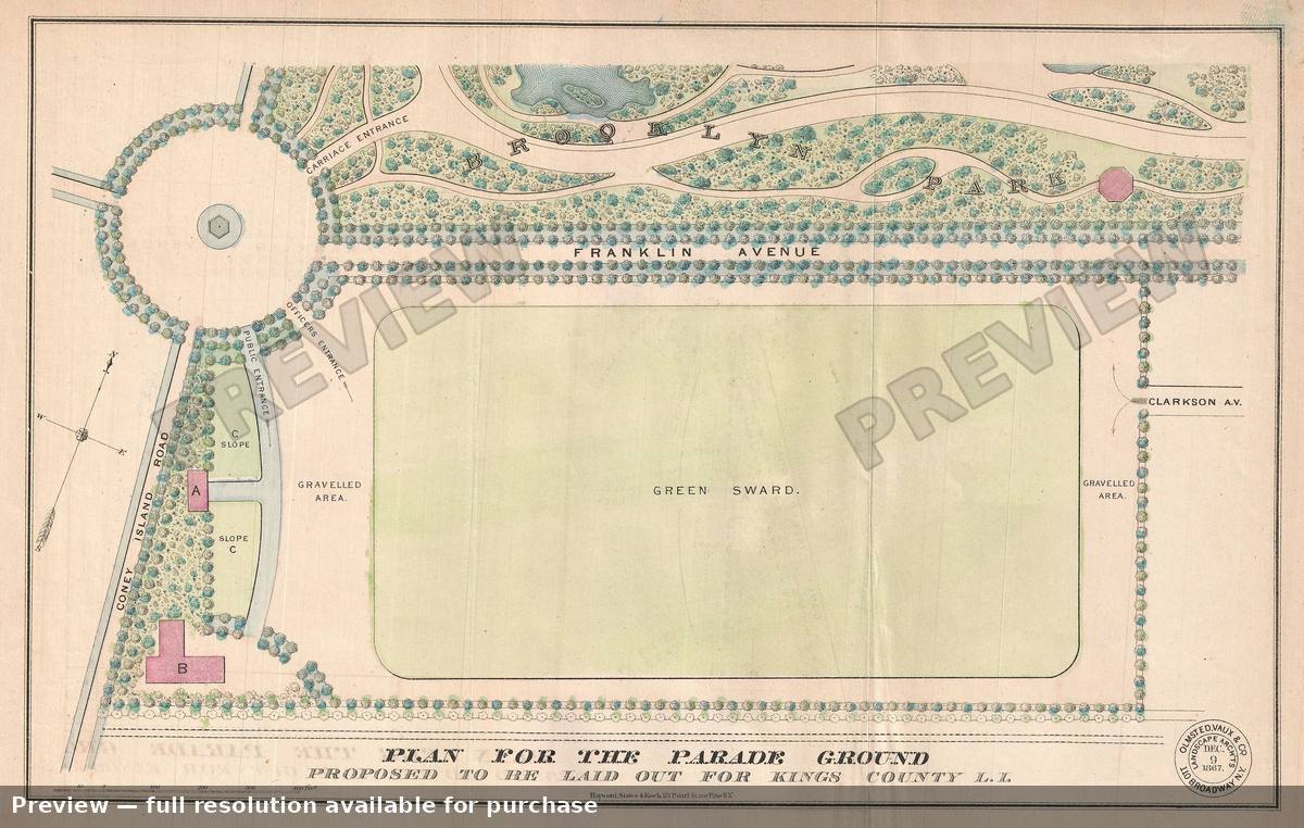 Antique map: Parade Ground, 1868, 1868