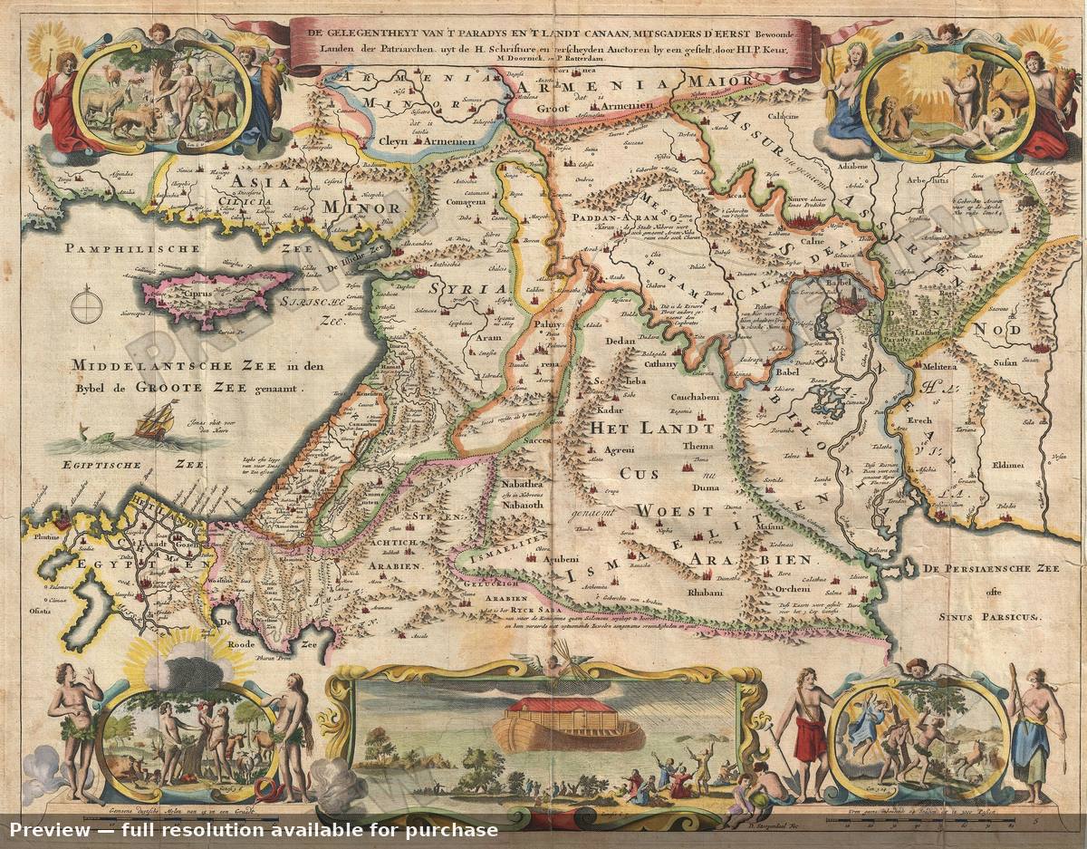Antique map: Paradys, 1702, 1702