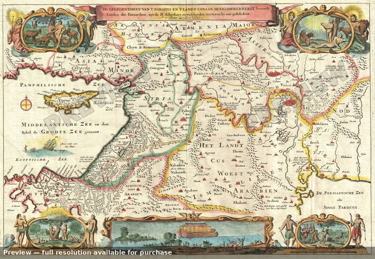Antique map: Paradys, 1730