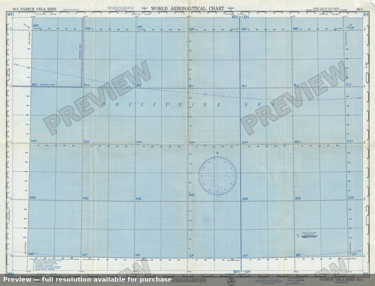 Antique map: Parece Vela Reef, 1955, 1955